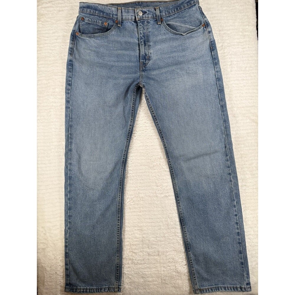 Levi's 505 Jeans Mens Size W36 L32 Blue Regular Fit Straight Stretch Denim